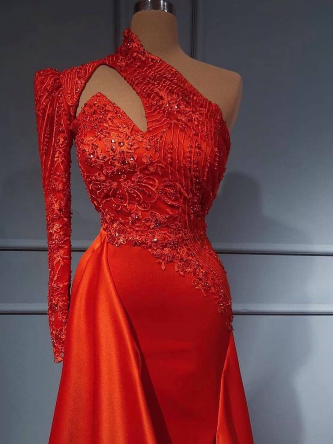 The Catalina Red Strapless Gown - lordana